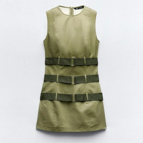 BLOGGERS FAV Zara BELTED WAXED DRESS - Picture 13 of 16